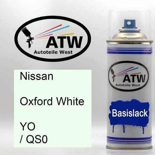 Nissan, Oxford White, YO / QS0: 400ml Sprühdose, von ATW Autoteile West.